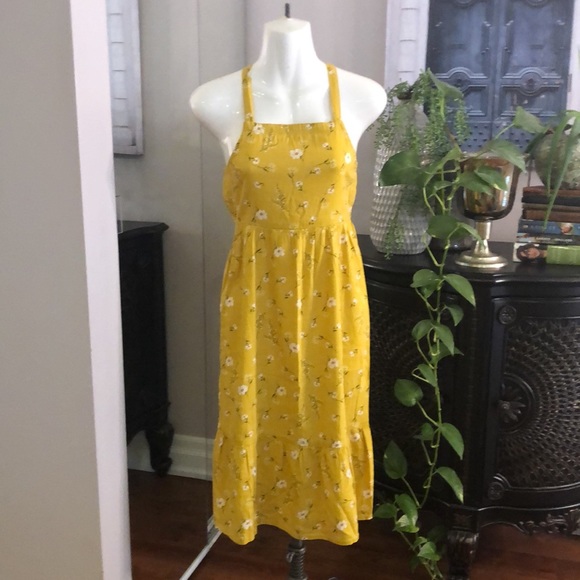 Old navy yellow summer long sleeves dress girls size 10 -12 - Picture 1 of 6